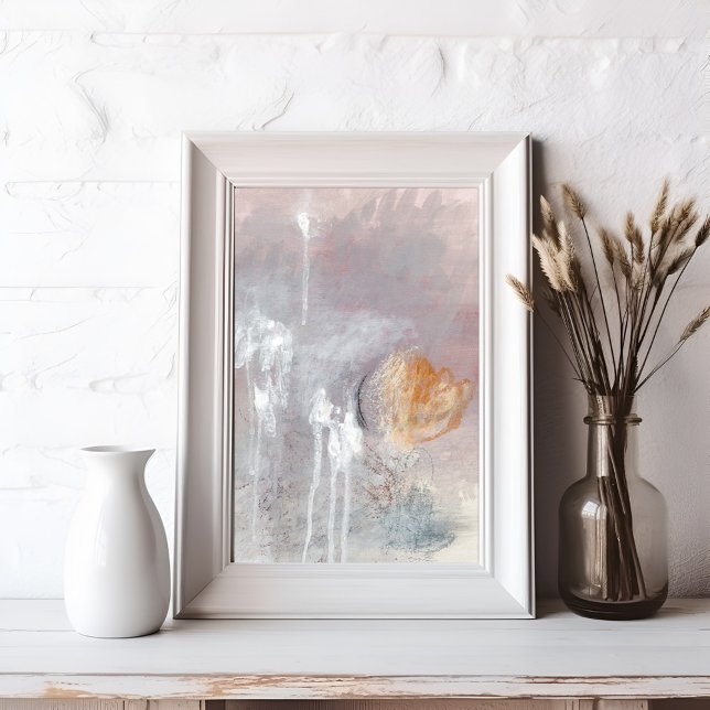 Unique grey modern minimalist abstract art Poster (Creator Uploaded)