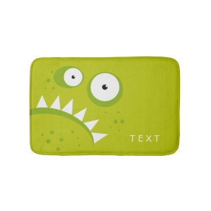 Unique Grumpy Angry Funny Scary Green Monster Bath Mat
