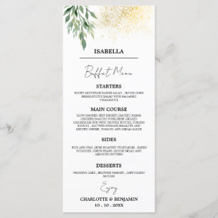 Unique Guest Name Wedding Buffet  Menu