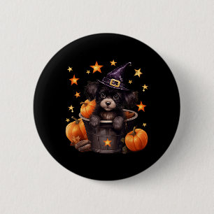 Unique Halloween Dog Mum Graphic Witchy Dog Lover 6 Cm Round Badge