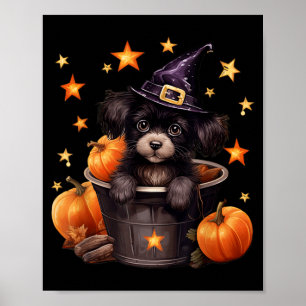 Unique Halloween Dog Mum Graphic Witchy Dog Lover Poster