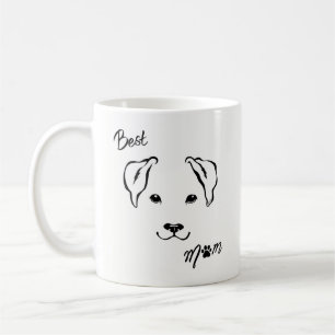 Unique Hand Drawn "Best Mum" Dog Art Mug
