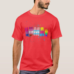 Unique Hand Drawn HUMAN Flags Paint Gay Pride Flag T-Shirt