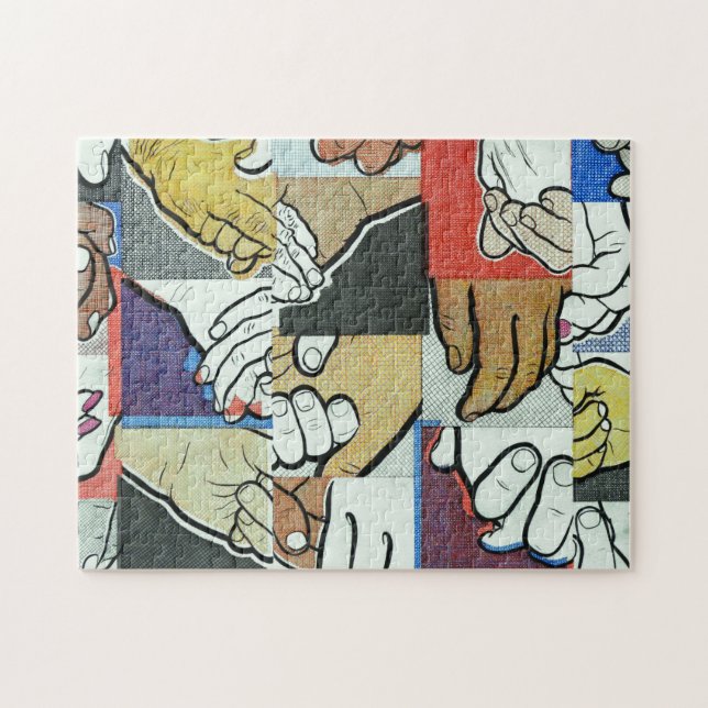 Unique Hands Holding Hands Artwork Jigsaw Puzzle (Horizontal)