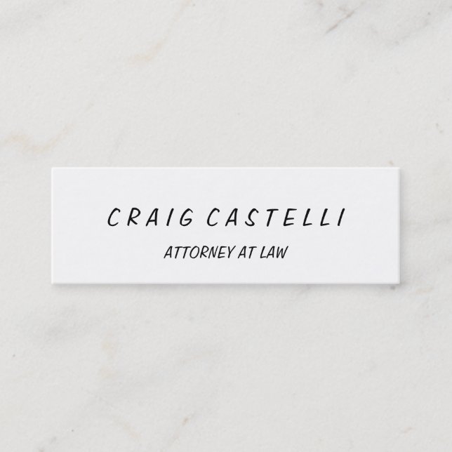 Unique Handwriting Modern Slim Size Business Card (Front)