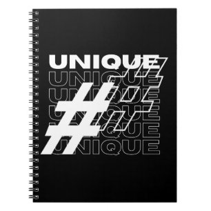 Unique Hashtag Typography Notebook