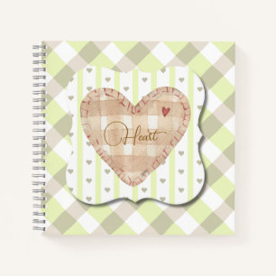 Unique heart shap with shadow effect Green pattern Notebook