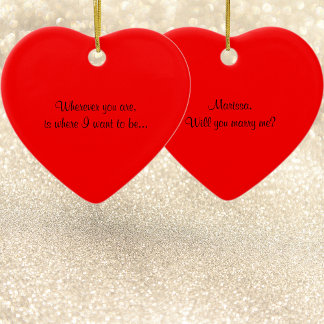 Unique Heart Wedding  Proposal Idea Ornament