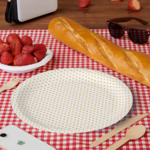 Unique Hip Summer Polka Dots Pattern Paper Plate
