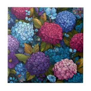 Unique Hydrangeas Ceramic Tiles For Cosy Interior