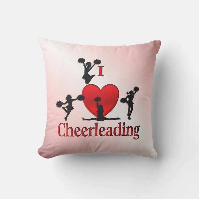 Unique I Heart Cheerleading Cushion (Front)