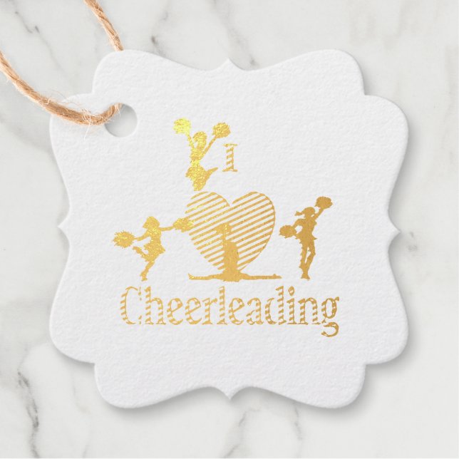 Unique I Heart Cheerleading Favour Tags (Front)