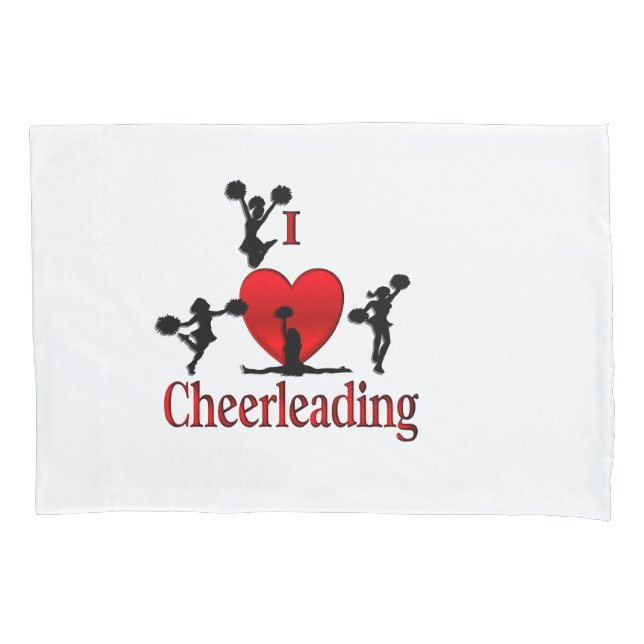 Unique I Heart Cheerleading Pillowcase (Front)
