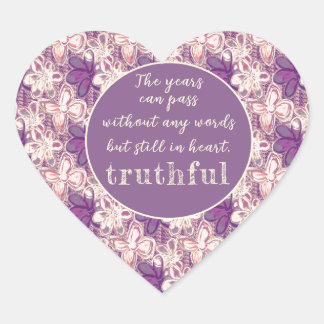 Unique in glam/purple floral heart sticker