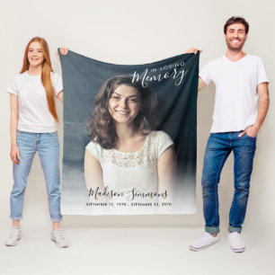 Unique In Loving Memory Photo Keepsake Memorial Fleece Blanket
