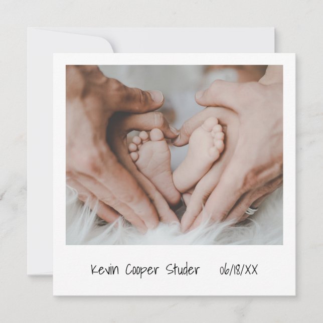 Unique Instant Photo Gender Neutral Sip and See Invitation (Front)