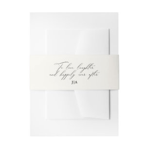 Unique Ivory To Love Laughter Monogram Wedding Invitation Belly Band