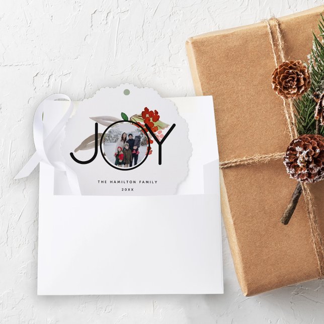 Unique Joy Merry Christmas Photo Tree Decoration Card (Creator Uploaded)