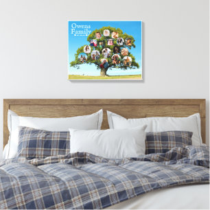Unique Keepsake Gift Custom Family Tree Photo Canvas Print