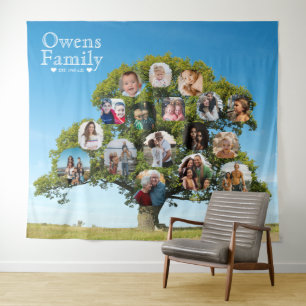 Unique Keepsake Gift   Custom Family Tree Photo Tapestry