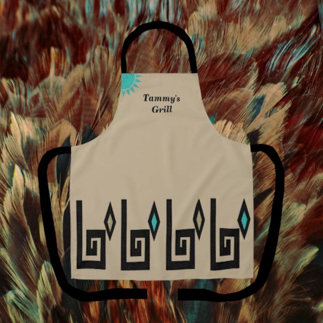 Unique Khaki Southwestern Aztec Style Apron (Creator Uploaded)