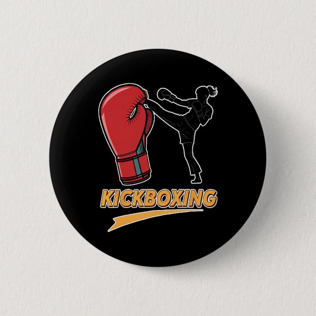 Unique Kickboxing Boxing Glove Design  6 Cm Round Badge (Front)