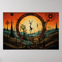 Unique Kokopelli Abstract