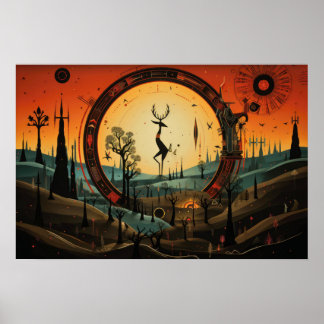Unique Kokopelli Abstract Poster