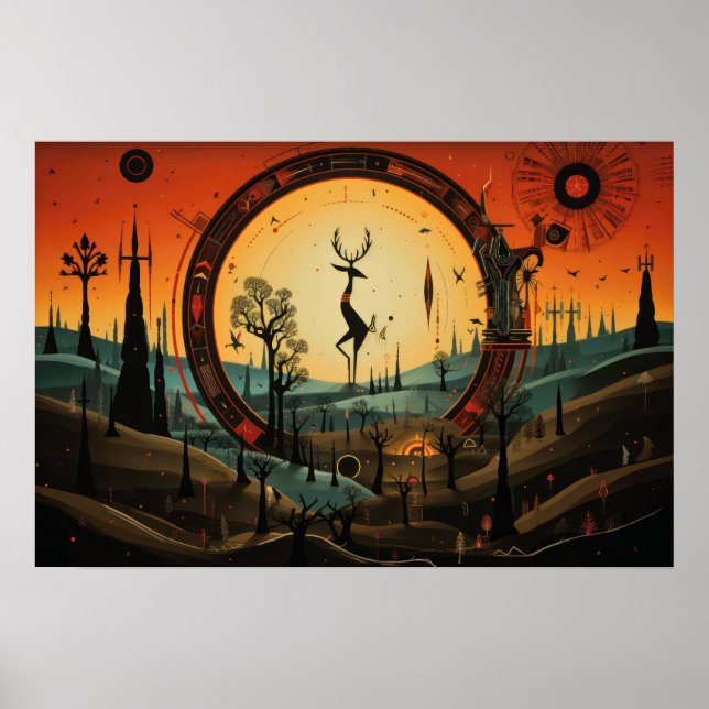 Unique Kokopelli Abstract  Poster (Front)