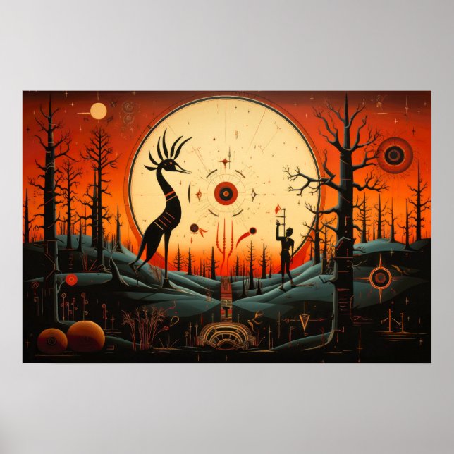 Unique Kokopelli Abstract Poster (Front)