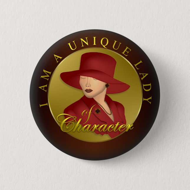 Unique Lady Of Character 6 Cm Round Badge (Front)