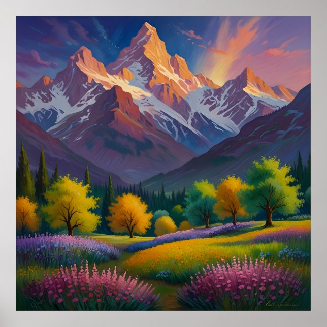 Unique landscape painting poster (Front)