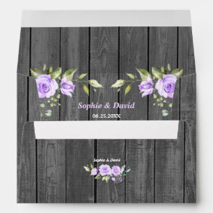 Unique Lavender Flowers Wedding Return Address Envelope