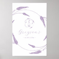 Unique Lavender Wedding Sign Keepsake