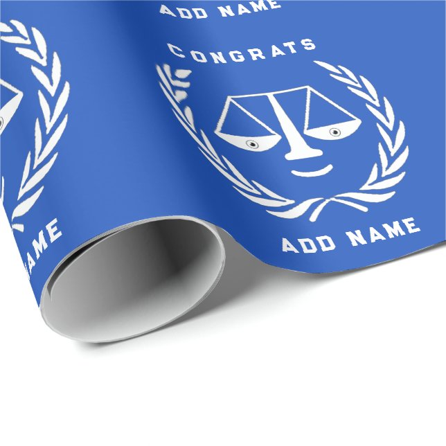 Unique Law School Grad Gift Wrapping Paper (Roll Corner)