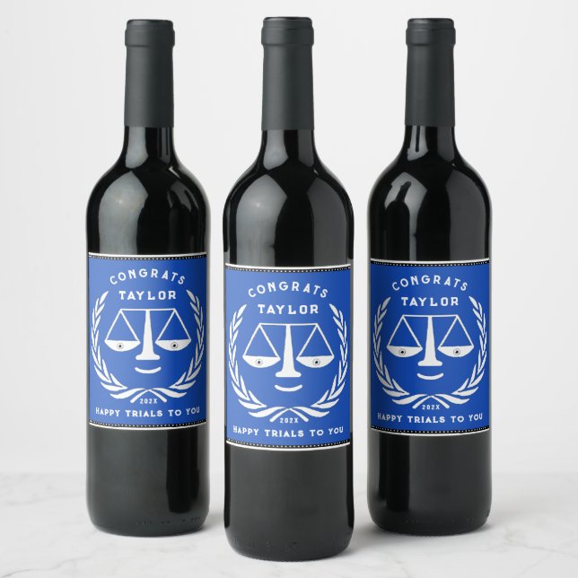 Unique Law School Graduation Wine Label (Bottles)