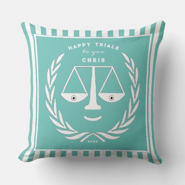 Unique Lawyer Gift Throw Pillow (Front)