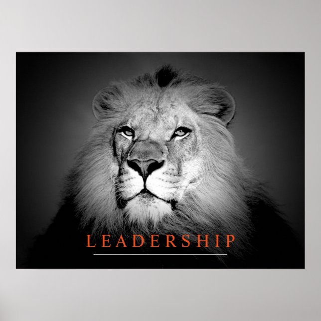 Unique Leadership King Lion Portrait Artwork Poster (Front)