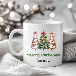 Unique Leopard Christmas Trees Personalised Mug