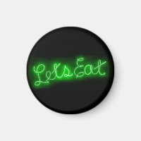 Unique Let's Eat Vintage Neon Sign in Green