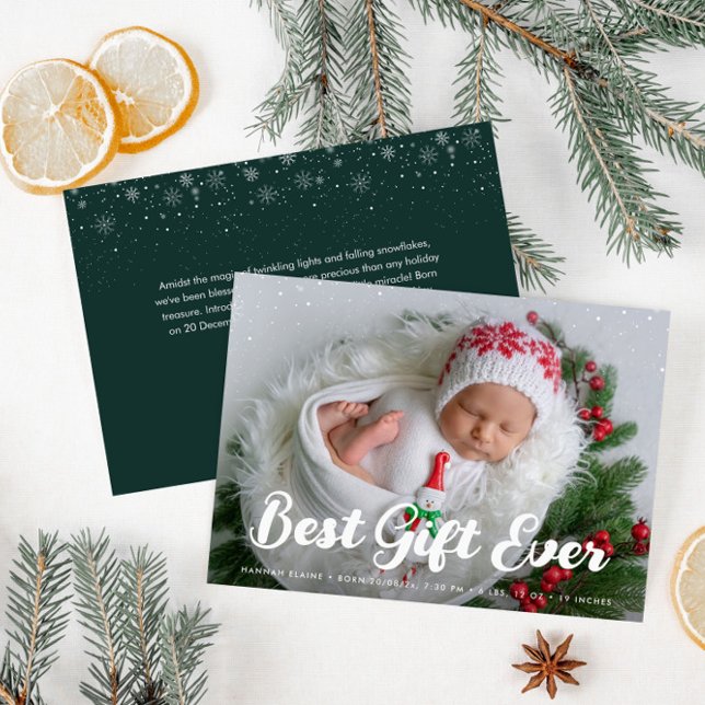 unique lettering holiday birth announcement (Creator Uploaded)