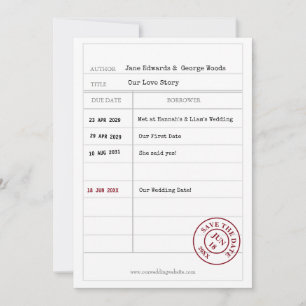 Unique Library Card Save The Date Card