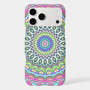 Unique Lime Green Turquoise Pink Mandala Art