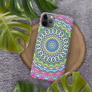 Unique Lime Green Turquoise Pink Mandala Art Case-Mate iPhone Case