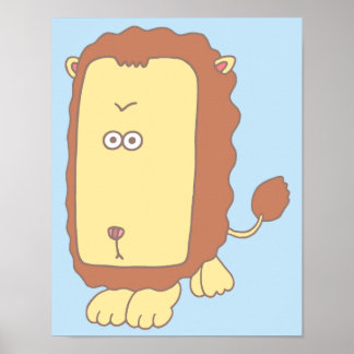 Unique lion with a large face. poster