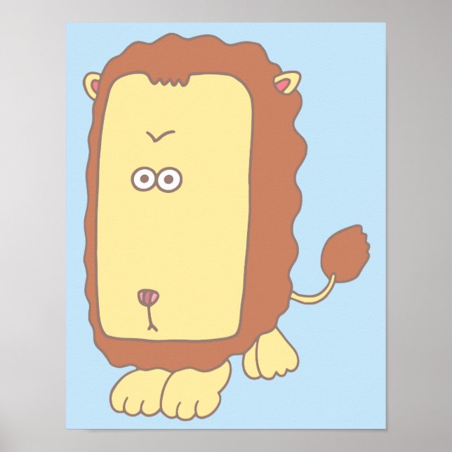 Unique lion with a large face. poster (Front)