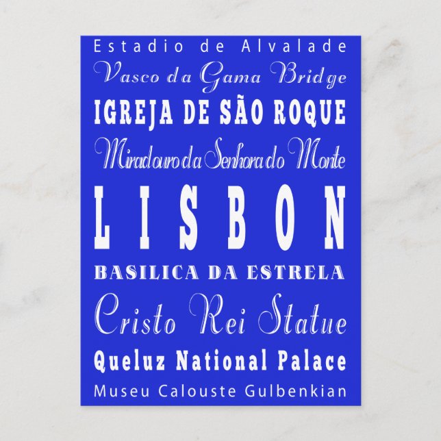 Unique Lisbon, Portugal Gift Idea Postcard (Front)