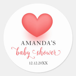 Unique Little Sweetheart Valentine Baby Shower  Classic Round Sticker