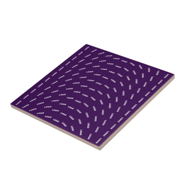Unique Logo or Any Uploaded Image Pattern | Purple Ceramic Tile (Side)