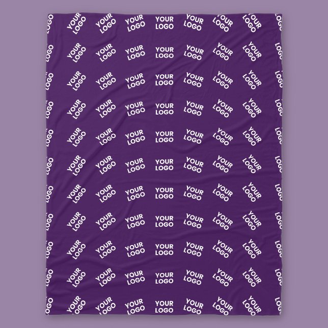 Unique Logo or Any Uploaded Image Pattern | Purple Fleece Blanket (Creator Uploaded)